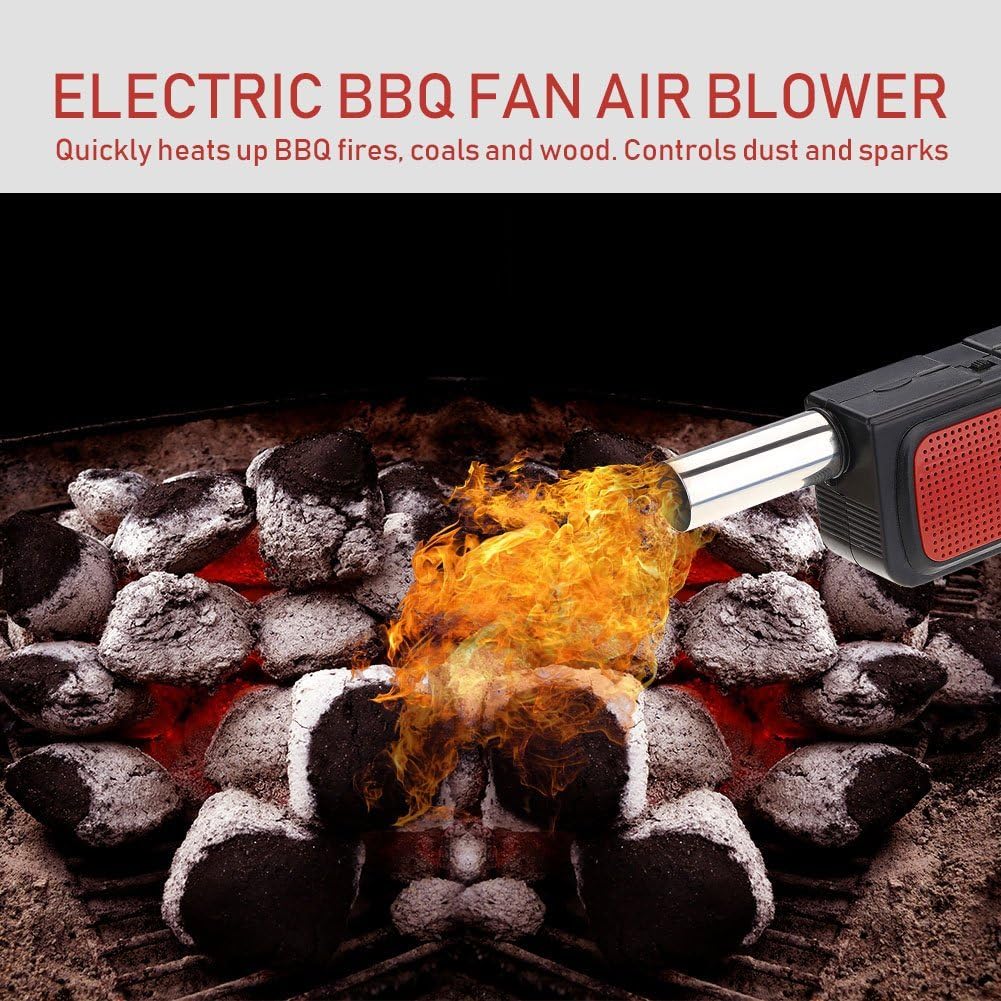 Portable BBQ Handle Electric Blower, Handheld Outdoor Camping Picnic BBQ Cooking Tool Blower, Black, Kompakt - Image 3