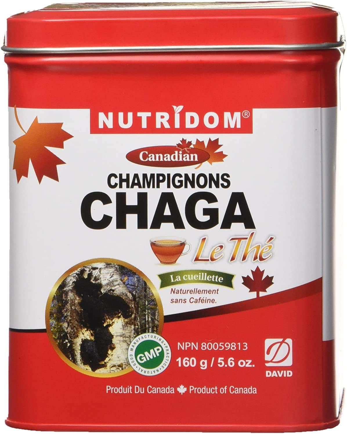 Nutridom Canadian Chaga Mushroom Tea Grind, Pebbles, Wild-Harvested, Hand-Picked, 160 g