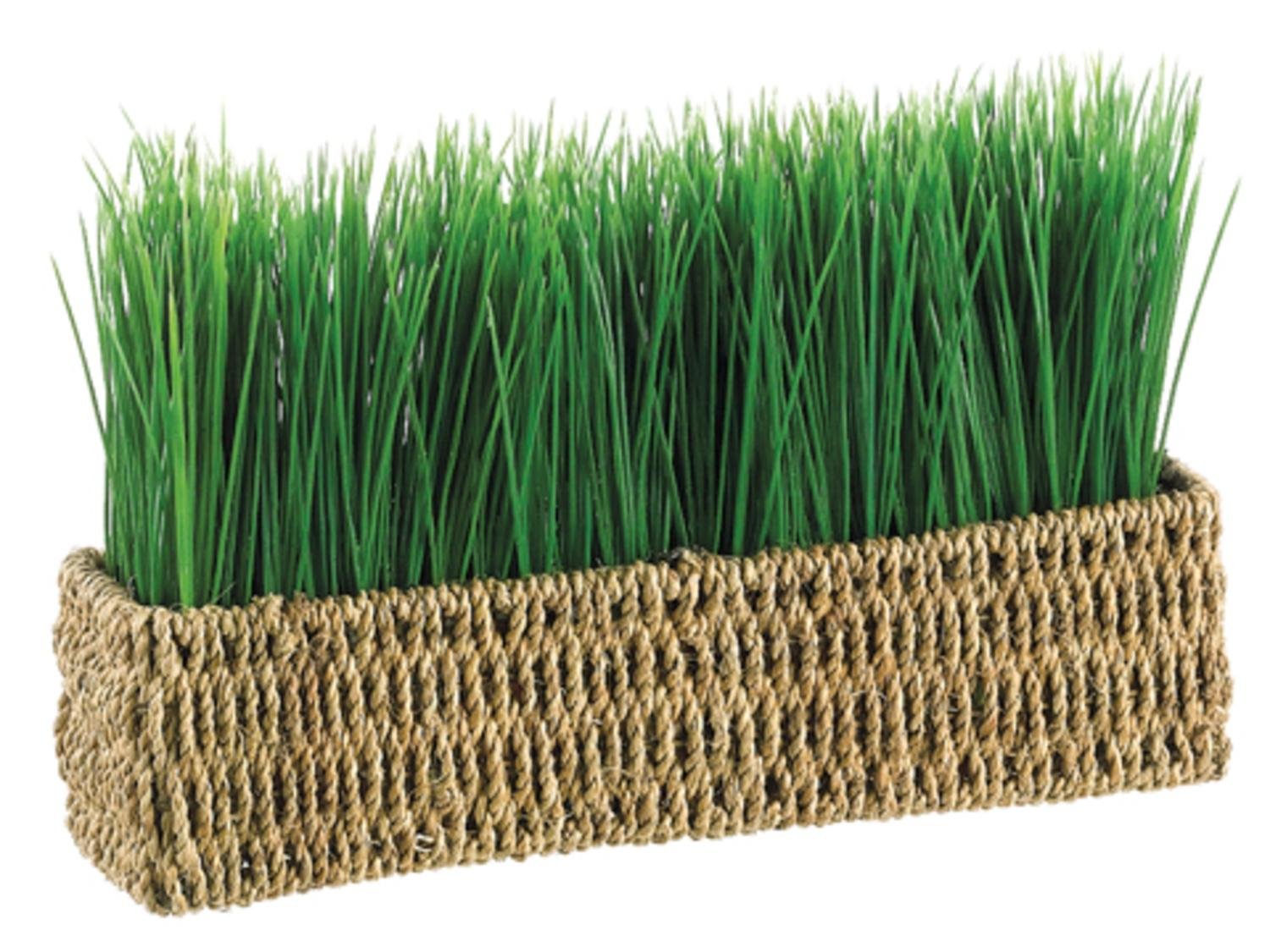 Allstate Pack of 4 Artificial Long Green Decorative Grass