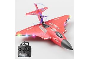 Rumdout RC Plane for Water Land & Air, Amphibious Tri-Phibian Aircraft, 6CH brushless Powered RC Airplane That can Fly Against The Wind, 2.4GHz RTF Airplane (red)