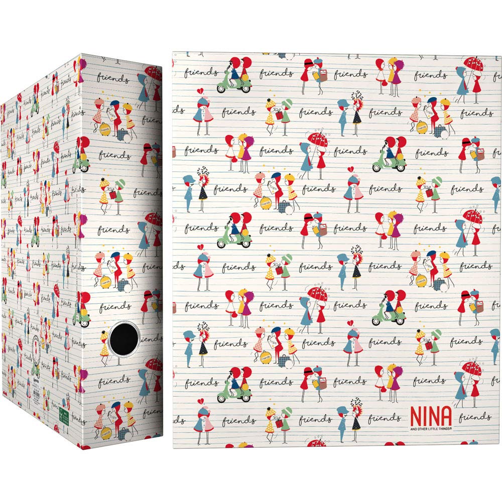 Grafoplás 88172614 Nina and Other Little Things Collection 4-Ring Binder 40 mm, Friends, A4