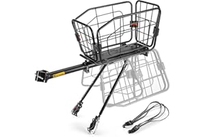 CYCLESPEED Bicycle Rear Cargo Rack, Quick Install, 3-in-1 Multi-Functional Bicycle Rack with Basket, Adjustable Bike Rack for Most Bike Models