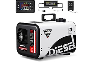 BSMTEK 7L Large Diesel Heater, 8KW 240V/110V/12V/24V All in One Diesel Air Heater with LCD Switch, Remote Control, Suitable for Truck, RV, Home, Car, Campers, Boat, White