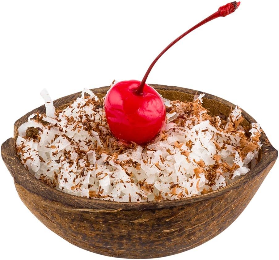 amazon com coconut shell bowl real coconut bowl natural coconut half shell dessert bowl 4 ounce 10ct box restaurantware kitchen dining