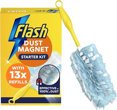 FLASH Flash Duster Dust Magnet Starter Kit 1 Handle 13 Refills