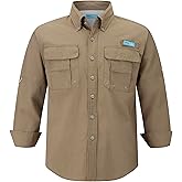 Tuna Men's UV UPF 50+ Sun Protection Soild Anti-Static Waterproof Breathable Fast Dry Hiking Fishing Long Sleeve Shirts