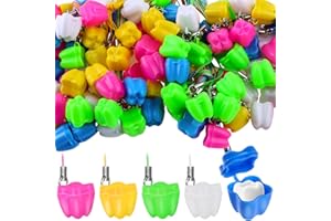 Haomian 200-Piece Tooth Saver Necklaces, Tooth Necklace Little Box for Lost Teeth, Milk Teeth Storage Cases for Children Tooth Fairy Bag School Classroom Party Supply