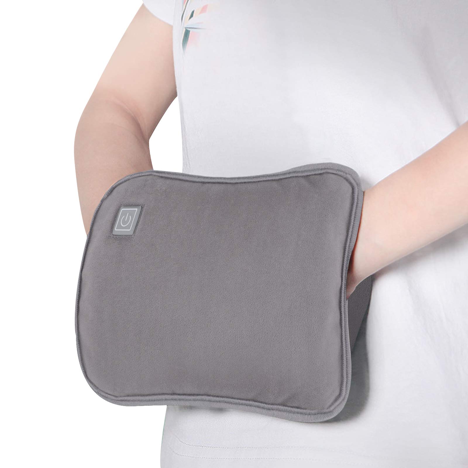 USB Heated Hand Warmer Winter USB Heating Hands Muffs Warming Pouch Bed Foot Body Warmers Girls Menstrual Period Heating Pad Wrap Hot Therapy for Cold Hands Cramps Pain Relief (Grey)