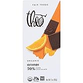 Theo Orange Organic Dark Chocolate Bar, 70% Cacao, 1 Bar | Vegan, Fair Trade