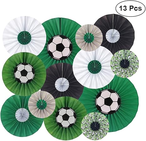 Amazon Com 13 Pcs Hanging Paper Fan Set Football Theme Flower