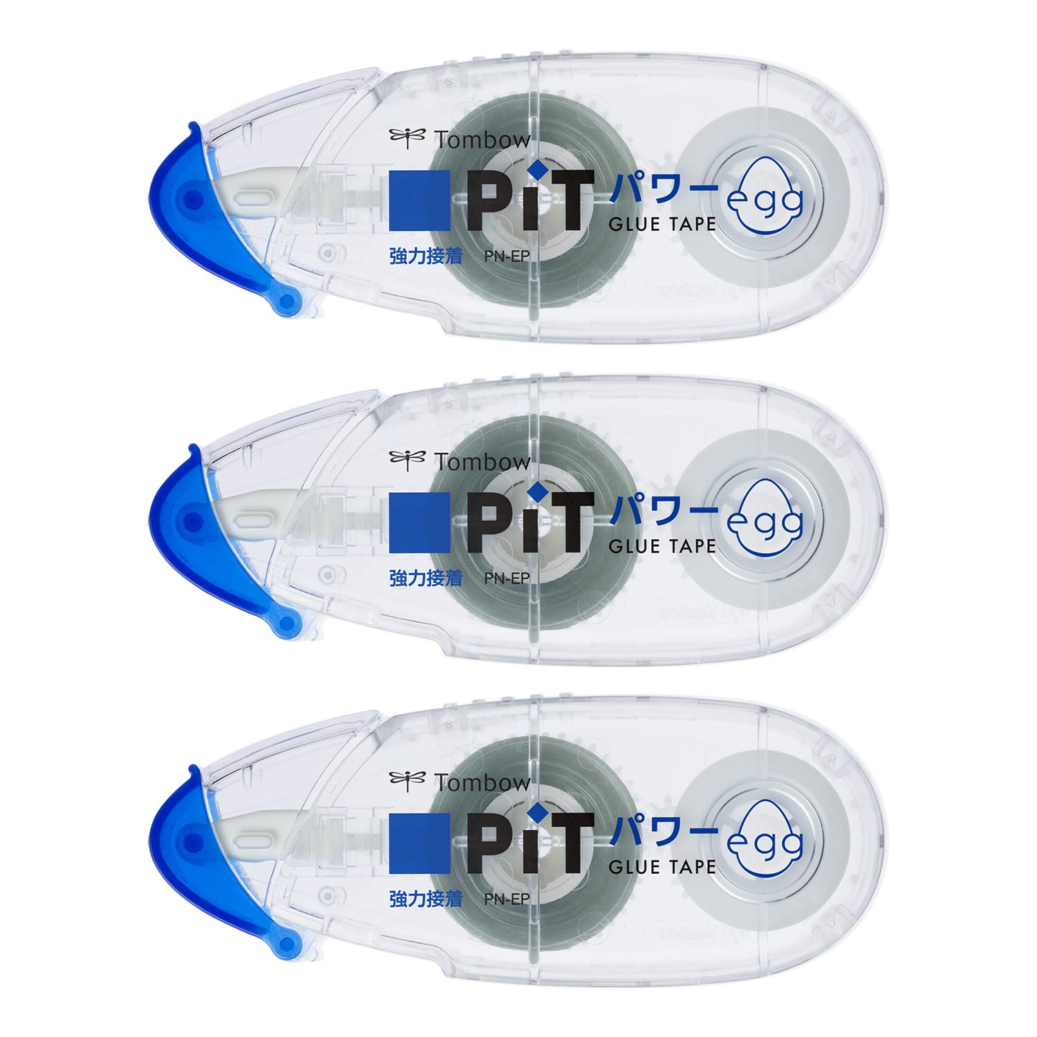 トンボ鉛筆 テープのり 強粘着 PiT パワーエッグ (使い切りタイプ) 6mm×6ｍ 3個 HPA-313 (PN-EP×3)商品画像