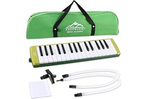 EASTROCK 32 Key Melodica Instrument Air Piano Keyboard Soprano Melodica with 2 Mouthpieces Tube Sets Carrying Bag for Beginners Adults Gift Green