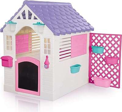Dolu Garden Fairytale Playhouse with Electronic Doorbell Pink Garden Toys