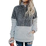 Women's Warm Long Sleeves Pullover Sweatshirts Winter Fluffy Hoodie Top Elegant Hooded Pullover Jumper Plus Size