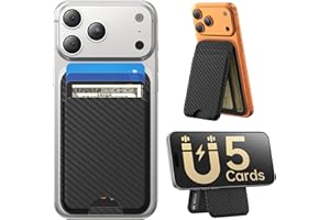 Fanseesy for MagSafe Wallet with Stand, 5 Card Holder, Slim Leather Magnetic Wallet for iPhone 17/16/15/14/13/12 Pro Max Plus