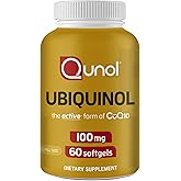 Qunol Ubiquinol CoQ10 100mg Softgels, Ubiquinol - Active Form of Coenzyme Q10, Antioxidant for Heart Health, Healthy Blood Pressure Levels, Beneficial to Statin Users, 60 Count