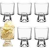 Opexscal 8oz Glass Trifle Bowl Set of 6, Serving Bowl with Stand for Fruit Dessert Salad, Small Clear Dessert Cups for Puddin
