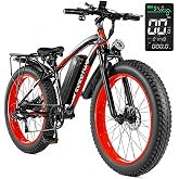 EOEOTWO Electric Bike for Adults, 26" Fat Tire Ebikes, 48V 15Ah|20Ah | 60|70+ Miles Electric Bicycle, Removable Battery Electric Mountain Bike, Dual Brake, 7 Speed, Lockable