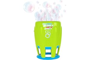 Maxx Bubbles Super Bubble Jet | Green Automatic Bubble Blowing Machine for Kids | Bubble Solution Included - Sunny Days Entertainment