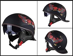 FVCNGP Motorcycle Half Helmet,Vintage Open Face