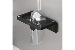 NiHome Magnetic Ice Scoop Holder, Fits 6-12oz Ice Scoops on the Market, Noise-Reducing Soft Silicone, Secure Elastic Buckle, Strong Magnet and Adhesive Mount