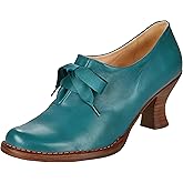 Dystralix Women Kitten Heel Oxford Loafers Round Toe Lace UP Oxford Pumps Slip On Bow Loafer Pumps 2 inch Stacked Chunky Heel Dress Shoes Retro British Oxford Heels Office Ladies 4-11 M US