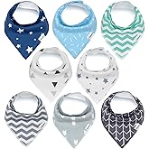 KiddyStar Drool Bibs for Babies – Organic, Unisex, Soft Absorbent Teething Bibs with Adjustable Snaps