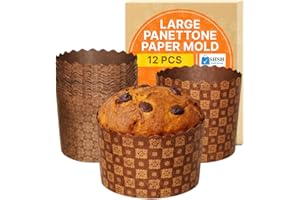 SHSH trade group 12 oz Easter Bread Forms Paska Mold Kulich Paskha 12 pcs - Easter Bread Panettone Paper Mold Non Stick Panet