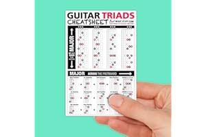BEST MUSIC STUFF Guitar Triads Cheatsheet Laminated Pocket Reference (SMALL - 4-in x 6-in)