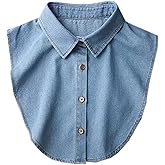 AruiLeo Denim Fake Collar Shirt Detachable,Versatile Accessories Dickey Collars Blouse Top for Women Girls Decorative Favors