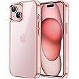 JETech Case for iPhone 15 6.1-Inch, Non-Yellowing Shockproof Phone Bumper Cover, Anti-Scratch Clear Back (Rose Gold)
