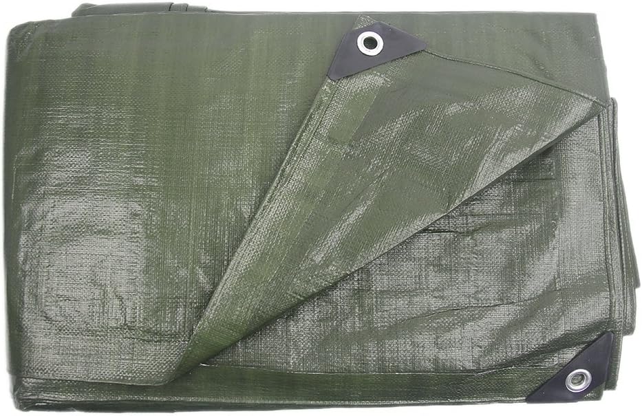 Hanjet Heavy Duty Tarp 16' x 24' 9-mil Waterproof Poly Reinforced Tarp Cover Tent Shelter Camping Tarpaulin with Grommets Forest Green - - 