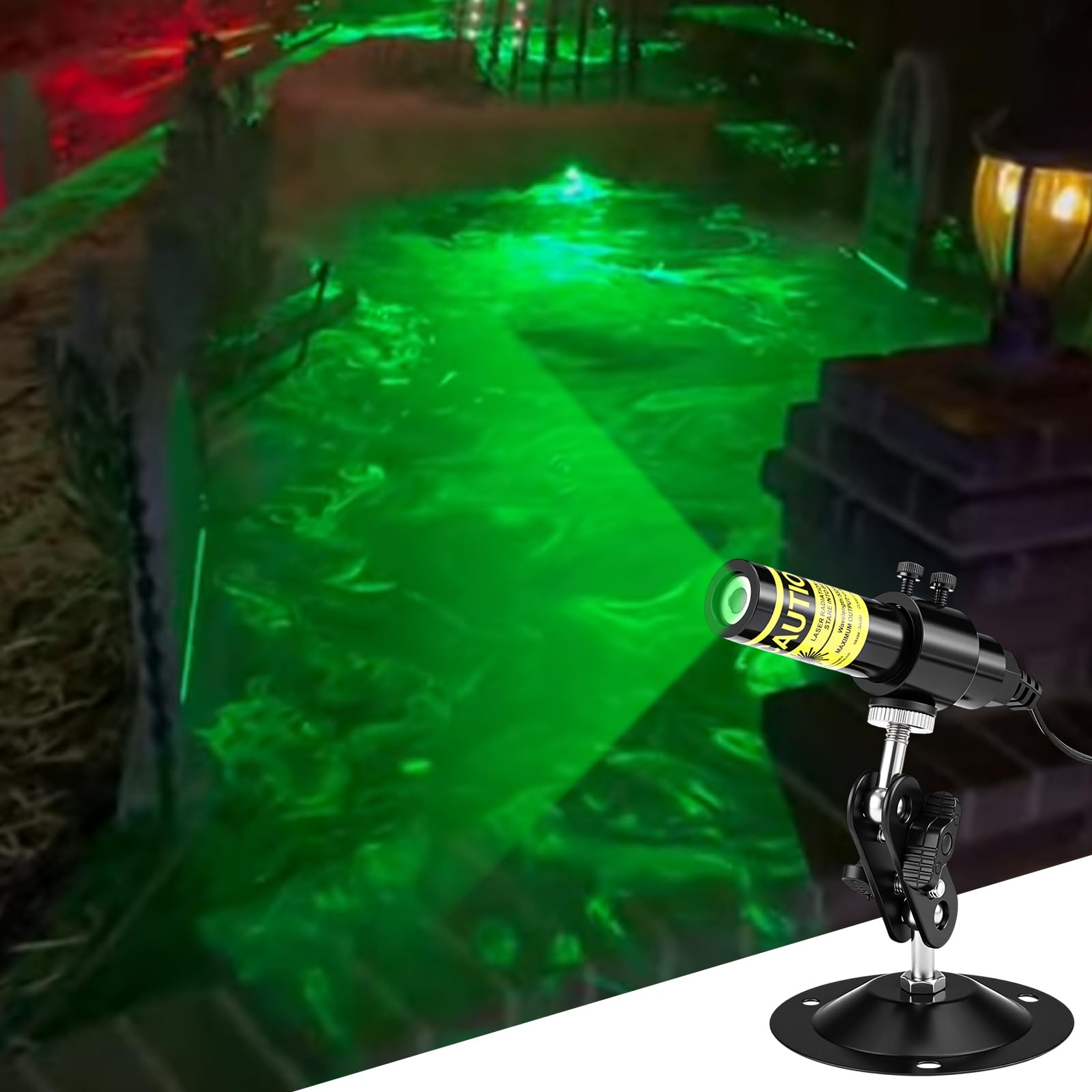 Photo 1 of Aurelema Green Laser Halloween Swamp Module Generator Halloween Projector Lights Decoration Work with Low Lying Fog Machine (Not Equipped), for Party Scary House Yard Garden Decoration