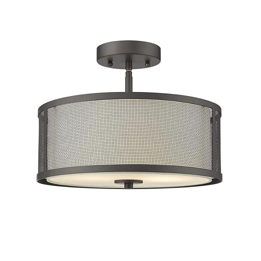Juliana 2 Light Semi Flush Ceiling Fixture In Oil Rubbed Bronze