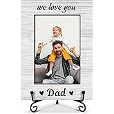 Dad Picture Frame, We Love You Dad Photo Frame, Wooden Photo Frame With Stand, Birthday Gifts for Daddy Father, 4x6 Picture Frame for Tabletop Display, Home Office Bedroom Desktop Decorations -09