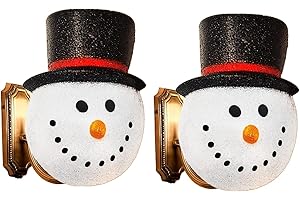 KOVOT Set of 2 Snowman Porch Light Covers | Weatherproof Outdoor Holiday Decor | 9 1/4" W x 12" H | Easily Fits Most Light Fixtures for Instant Festivity