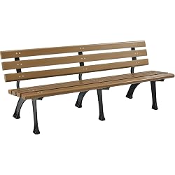 Parque Banco con respaldo, 6 'L, café