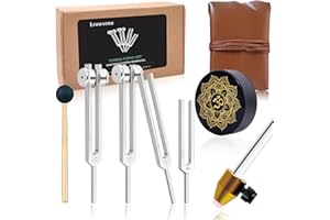 LROWVENU Tuning Forks for Healing Set – 128Hz, 136Hz, 256Hz, 384Hz. Body Tuning Forks Chakra Set, for Medical Sound Healing Therapy, Meditation, DNA Repair, Reiki Energy, Guitar Tune Fork