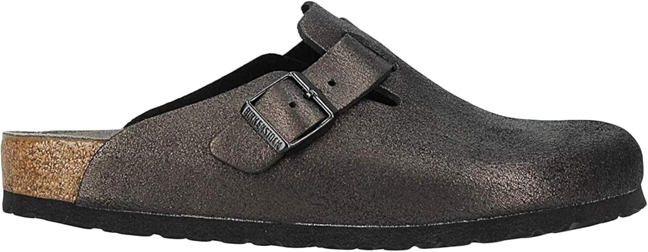 metallic birkenstock clogs