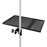 Mr.Power 13" x 9" Microphone Stand Rack Tray Holder Clamp-On Utility Shelf | Clamps on, for Stage, Live Streaming, Recording, Karaoke, Concert, Studio, Music Sheet