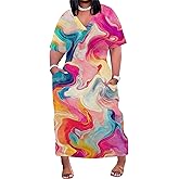 SUZONANA Womens African Dresses Sexy Casual T-Shirt Dresses Long Sleeve Oversized Baggy Summer Sundress