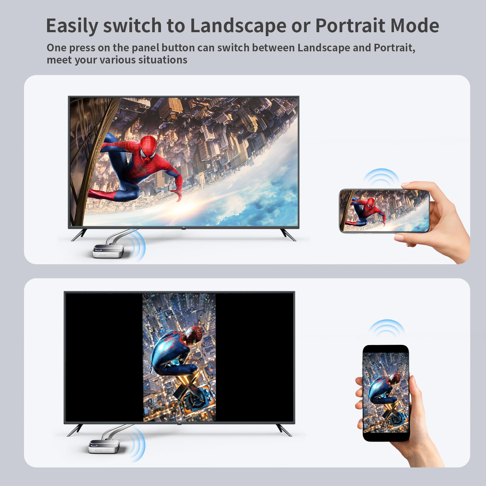 Unitek Wireless Hdmi Display Dongle Adapter - Screen Mirroring Receiver 2.4G/5G 4K TV Casting Device Screen Mirroring Adapter/Extender for Streaming Video to Monitor from Mac iOS Android Windows