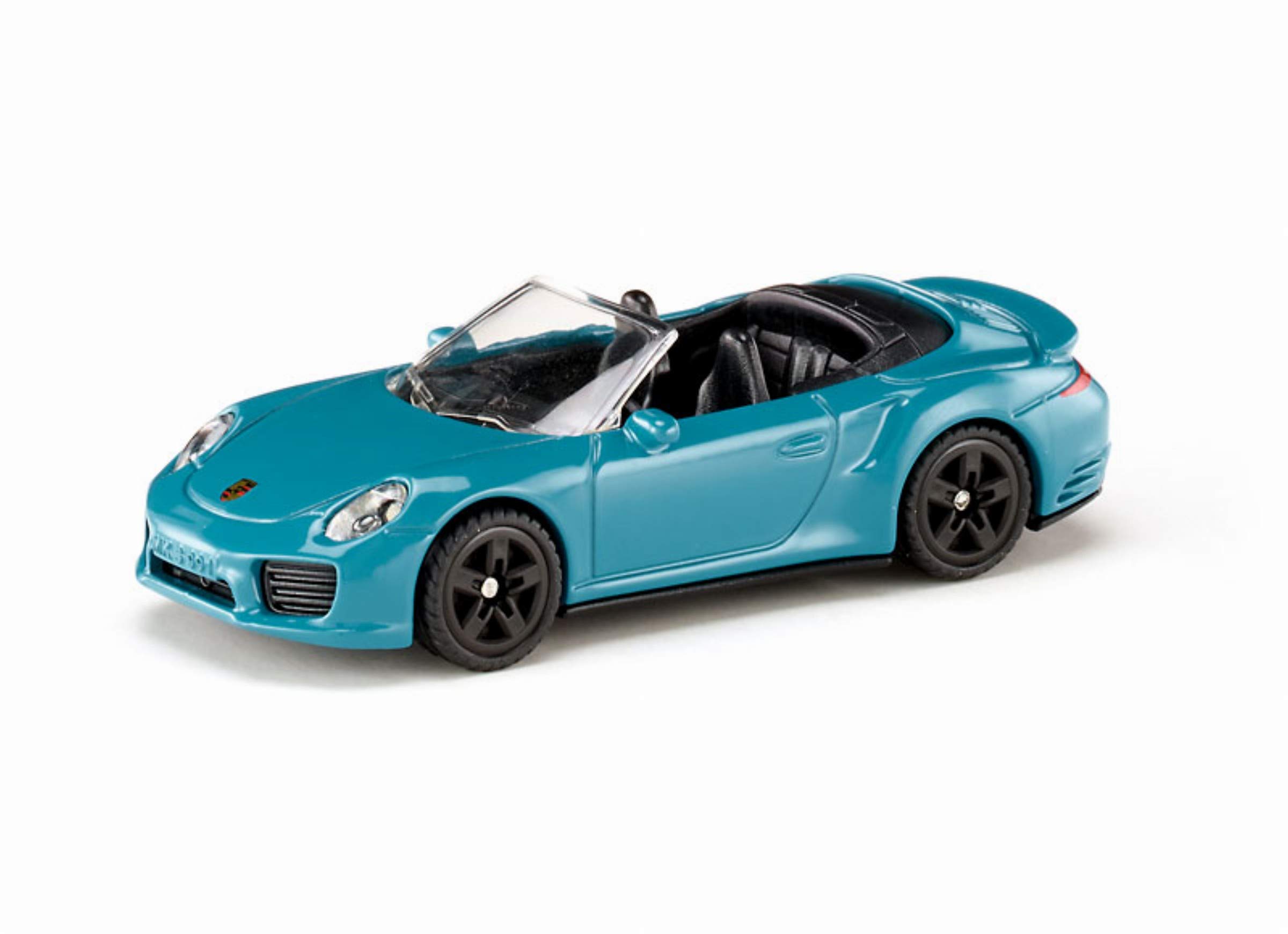 siku 1523, Porsche 911 Turbo S Convertible, Metal,Plastic, Blue, Toy car for children