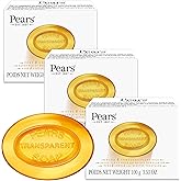 Pears Glycerin Soap, Amber 3-Pack, 3.53 Oz Ea | Pure &amp; Gentle Transparent Soaps with Natural Oils for Soft, Pampered Skin