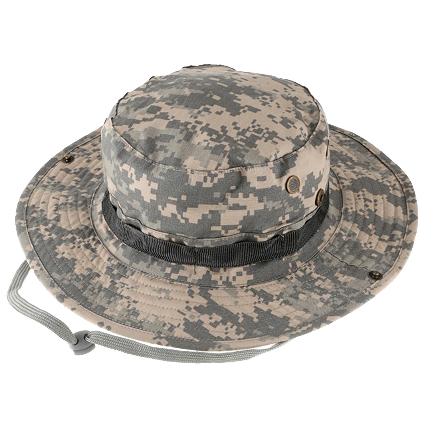 QMFIVE Tactical Boonie Hat, Unisex Camouflage Rounded Hat Fisherman Sun Protection Cap for Outdoor Airsoft Paintball Climb Camping (1, ACU)