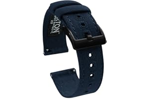 BARTON WATCH BANDS BARTON Canvas Quick Release Watch Band Straps - Choose Color & Width - 18mm, 19mm, 20mm, 21mm, 22mm, 23mm, or 24mm
