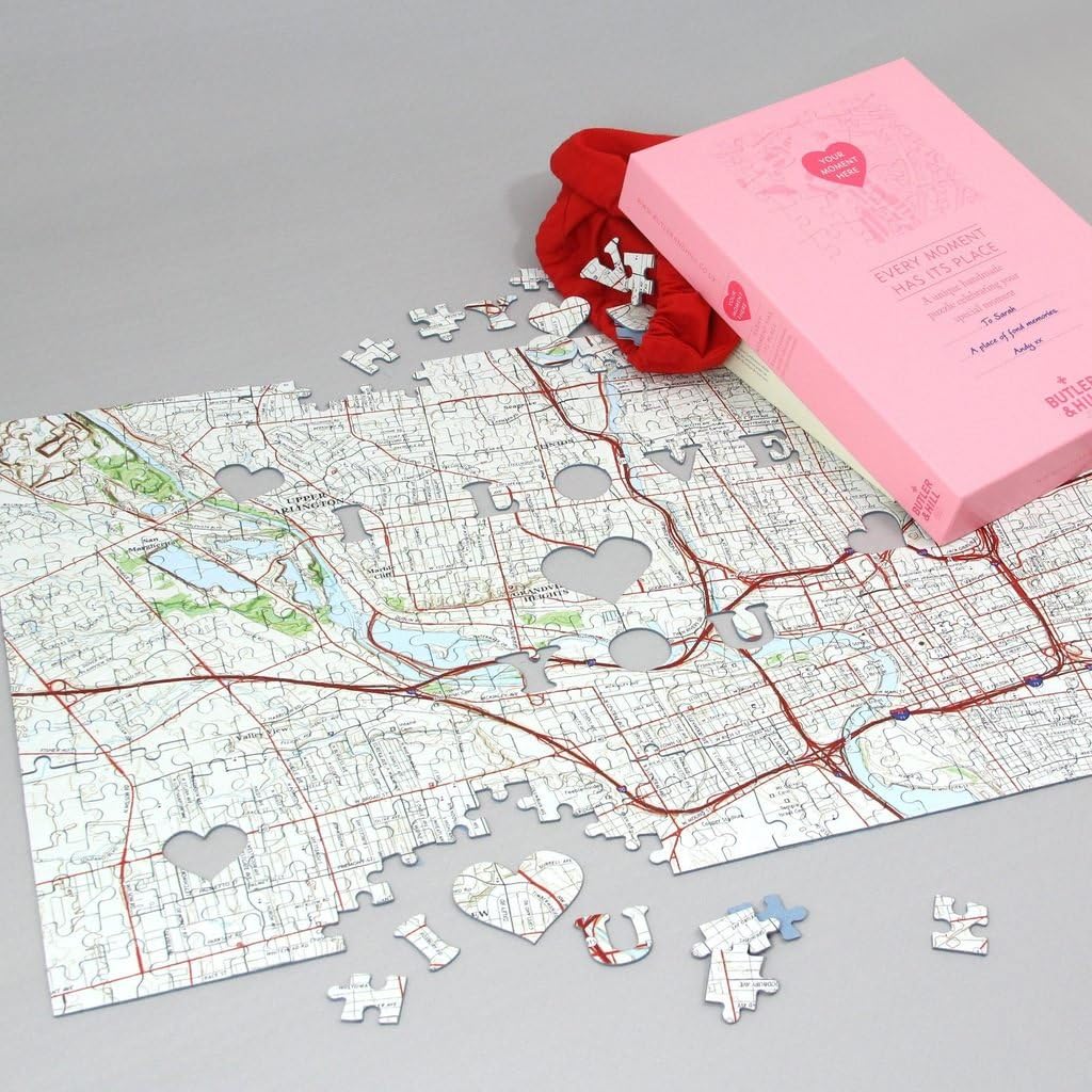 Personalized Map 'We First Met/Date' Custom Jigsaw Puzzle 400 Peices Engagement Wedding Or Anniversary