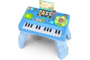 THREMHOO Baby DJ Table for Toddlers 1-3, Baby Musical Piano Toys 6-9-12-18 Months Toddler Activity Learning DJ Mixing Table with Music & Light Educational Toys for 1 Year Old Boy Girl Christmas Birthday Gifts