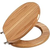 Toilet Seat, Oak Wood, Solid Wood, High Gloss Finish, PIKLiDS (Round)