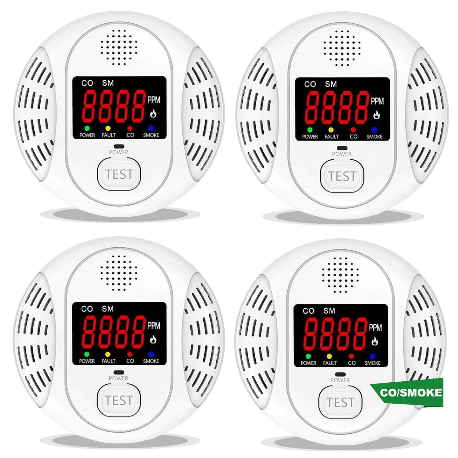 Vzmcov Carbon Monoxide and Smoke Detector Equipped